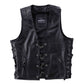 Leather Biker Vest with Chain Details