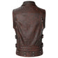 Mens Leather Biker Vest Ride Free Motorcycle Jacket Sleeveless