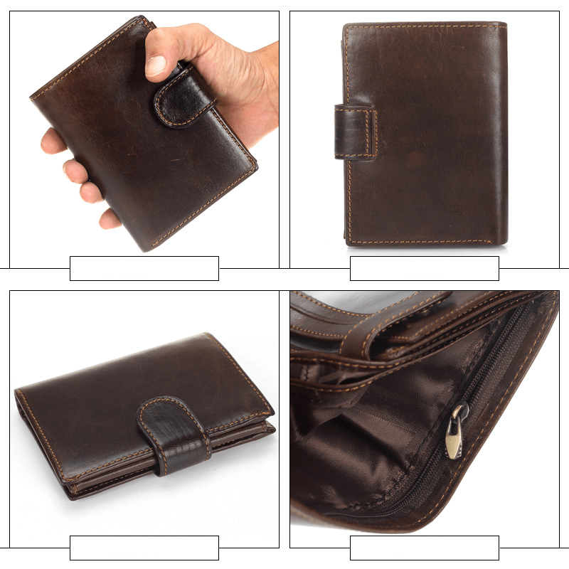 Leather Biker Wallet Mens Motorcycle Riding RFID Blocking Wallet