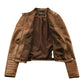Womens Brown Moto Biker Jacket Leather Style