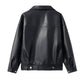 Womens Black Biker Jacket Leather Motorcycle Coat