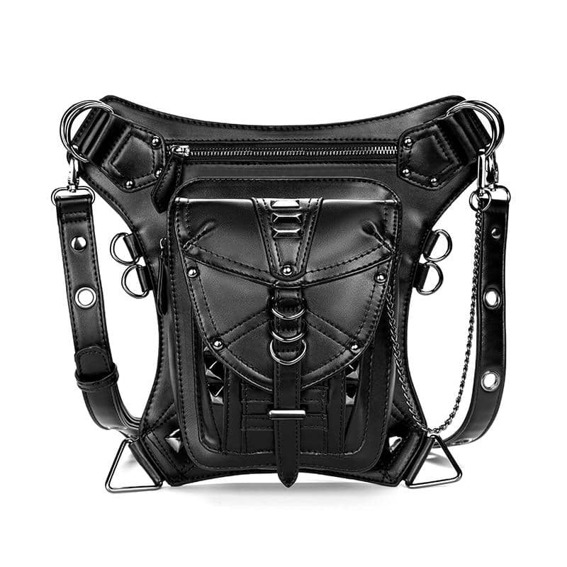Womens Leather Motorcycle Thigh Bag Adjustable Riding Leg Purse