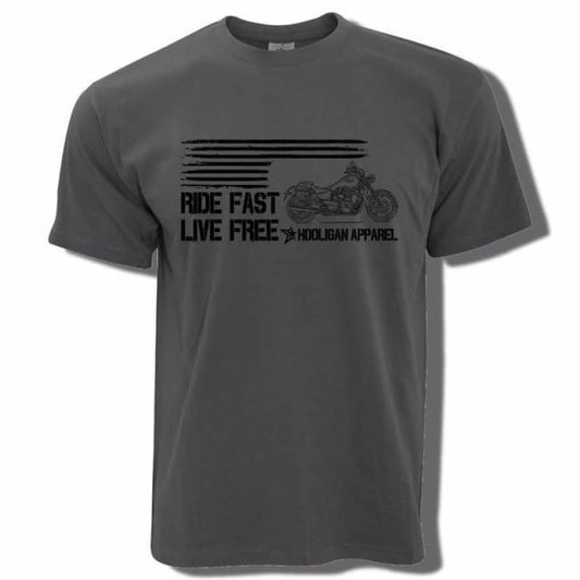 Motorcycle T Shirt Ride Fast Live Free Biker Tee
