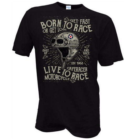 Motorcycle T-Shirt Born to Race Racing Apparel