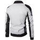 Mens Black and White Moto Biker Jacket