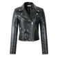 Womens Black Motorcycle Biker Jacket