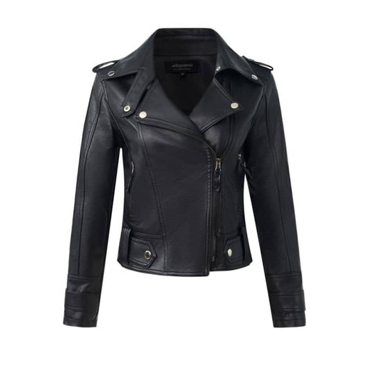 Womens Biker Jacket Hildi Stylish Motorcycle Leather Coat